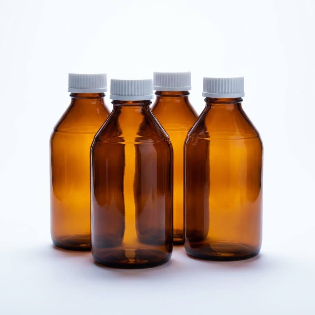 1000ml Reagent Bottle Set (Amber, 4-Pack)