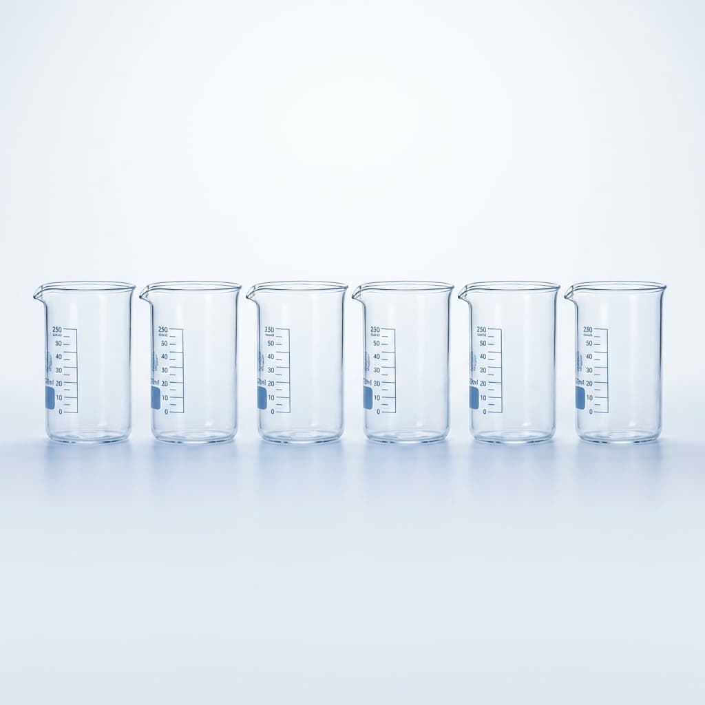 250ml Borosilicate Beaker Set (6-Pack)